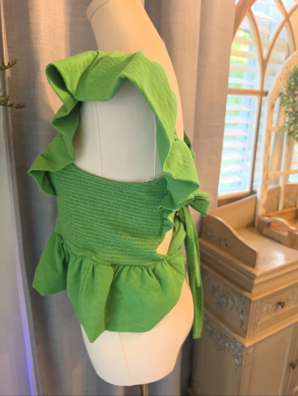 Nation Green Smocked Top